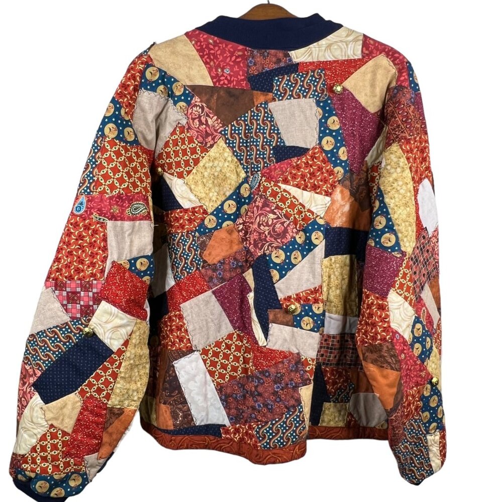 Handmade Jerzees Patchwork Jacket Size Large Vint… - image 2